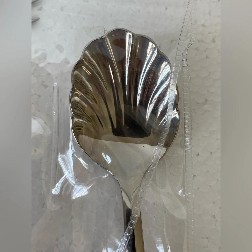 Heritage Mint Safrano Glossy Stainless Serving Set Flatware 3 Pc Specialty NEW